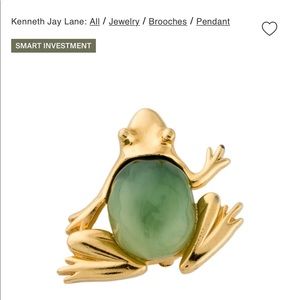 Kenneth Jay Lane green frog pin/pendant